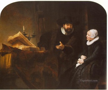  Cornelis Obras - El ministro menonita Cornelis Claesz Anslo en conversación con su esposa Aaltje Rembrandt